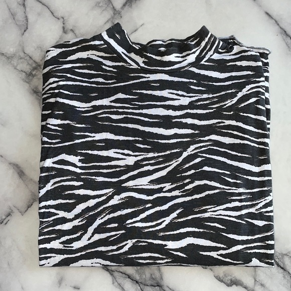 All Saints Mock Turtleneck in Zebra Print - Picture 2 of 5